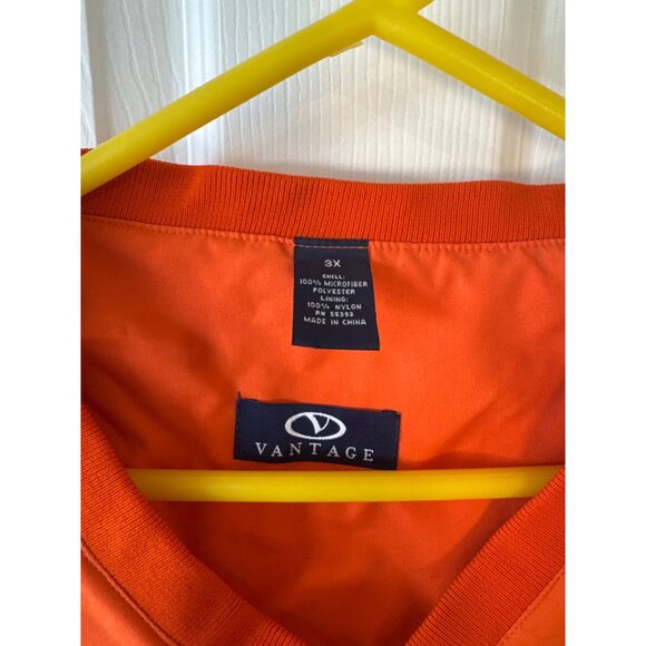 Vintage Illinois Orange V-Neck Sleeveless Windbreaker Pullover Vest Sz 3X Vantag - Picture 3 of 8